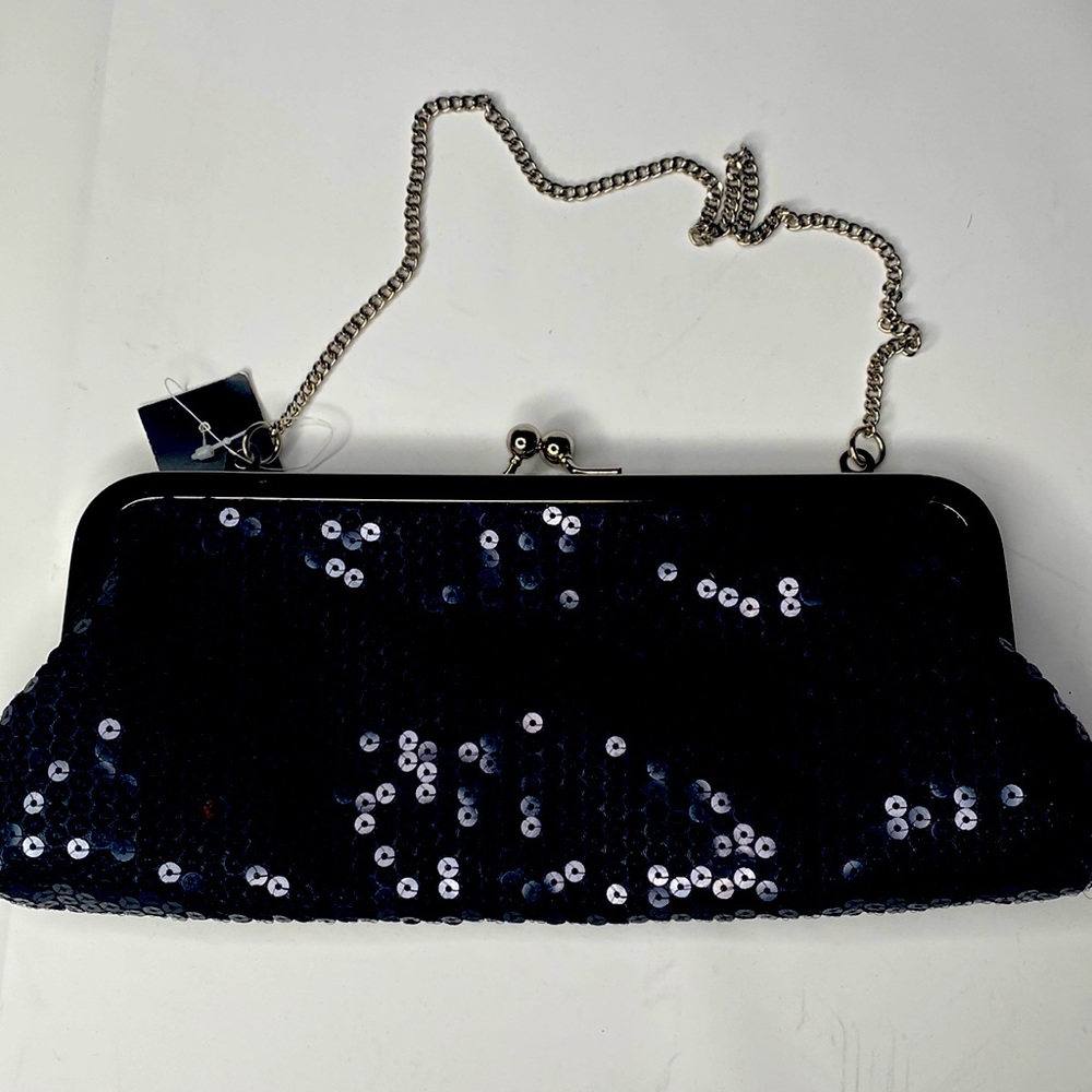 Black sequin evening bag